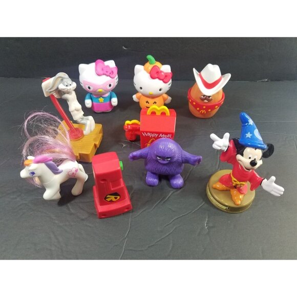 2019 McDonald’s Happy Meal 9 Toy Lot Mickey Grimace Bugs Hello Kitty Little Pony - Picture 1 of 8
